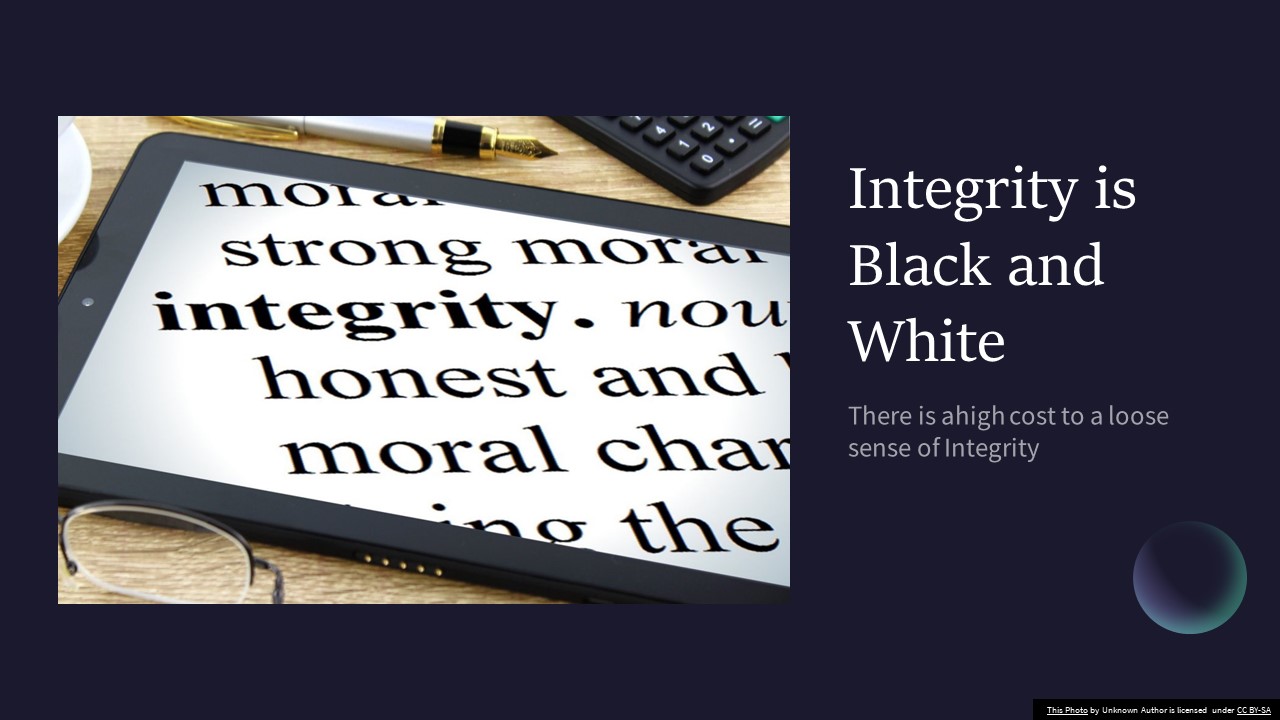 Integrity is Black and White image